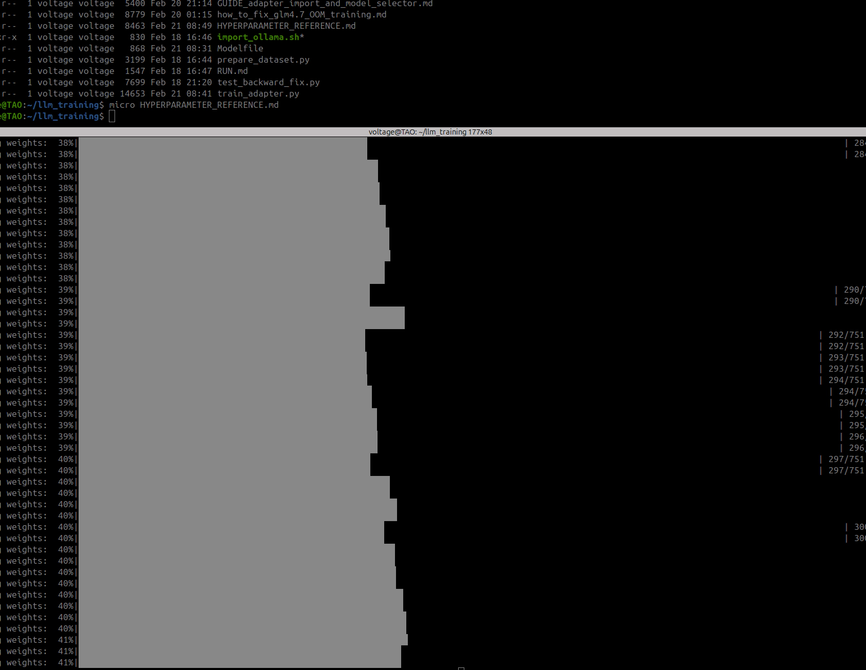 Run 3 model weight loading — 8-bit quantized, GPU/CPU split with corrected hyperparameters